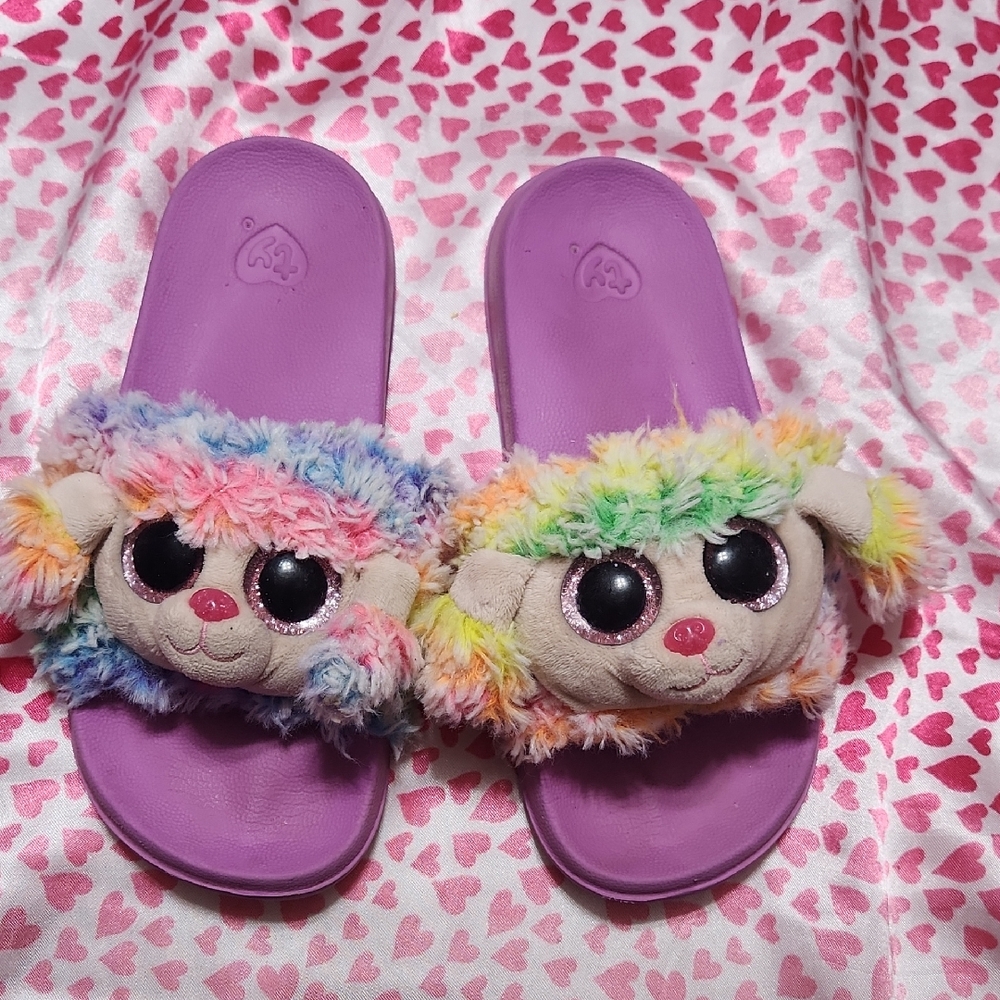 Colorful TY Poodle Kids Slide Sandals Size 1-3